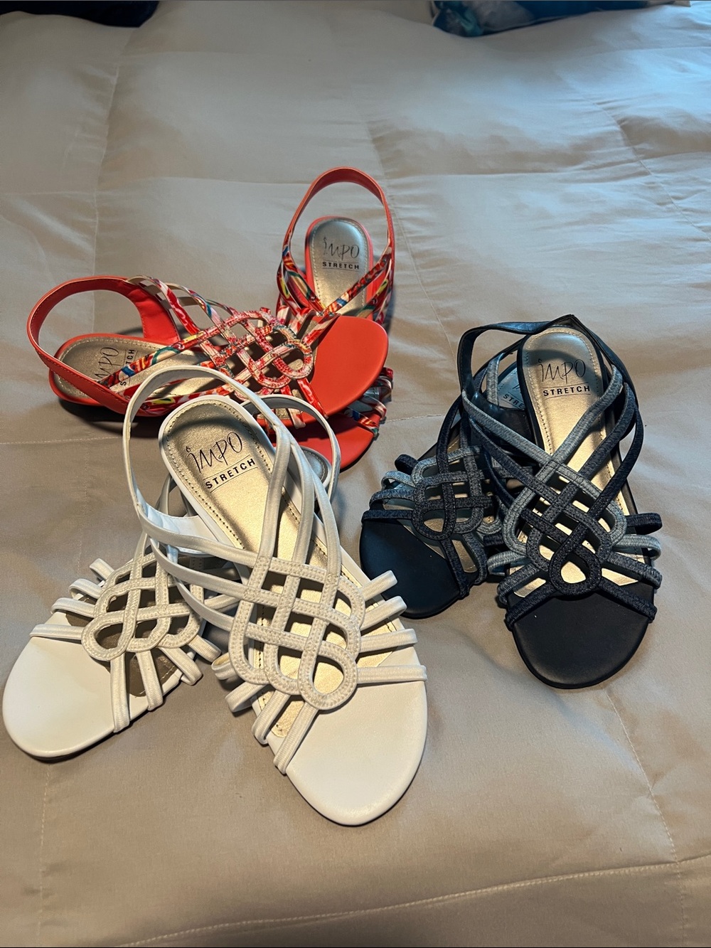 Impo Stretch Strappy Woven Slingback Sandals - size 7 - all 3 pairs